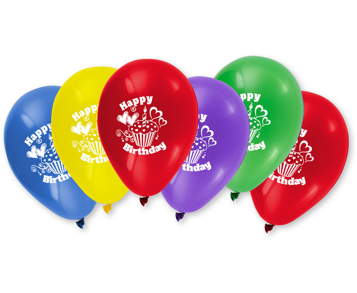 Luftballons, Happy Birthday, 6er Beutel