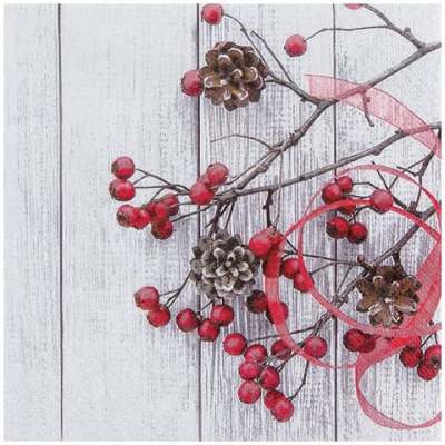 Weihnachts Lunchservietten “Beeren“ - 33 x 33 cm