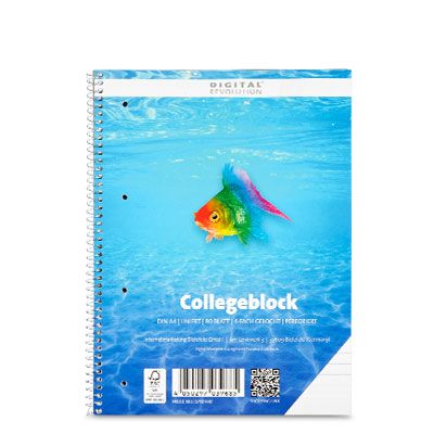 Collegeblock, DIN A4, liniert, 80 Blatt