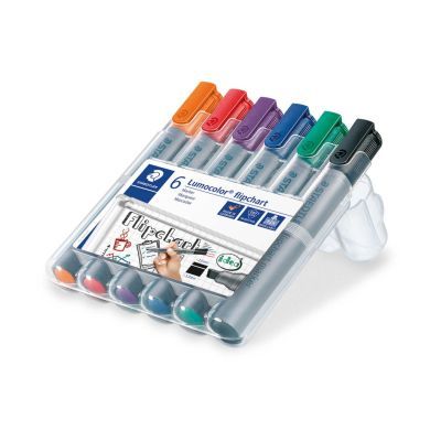 Flipchart-Marker Lumocolor®,356 B nachfüllbar, STAEDTLER Box mit 6 Farben