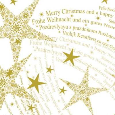 Weihnachts-Geschenkpapier Dancing Stars - mit Golddruck, 5 m x 70 cm