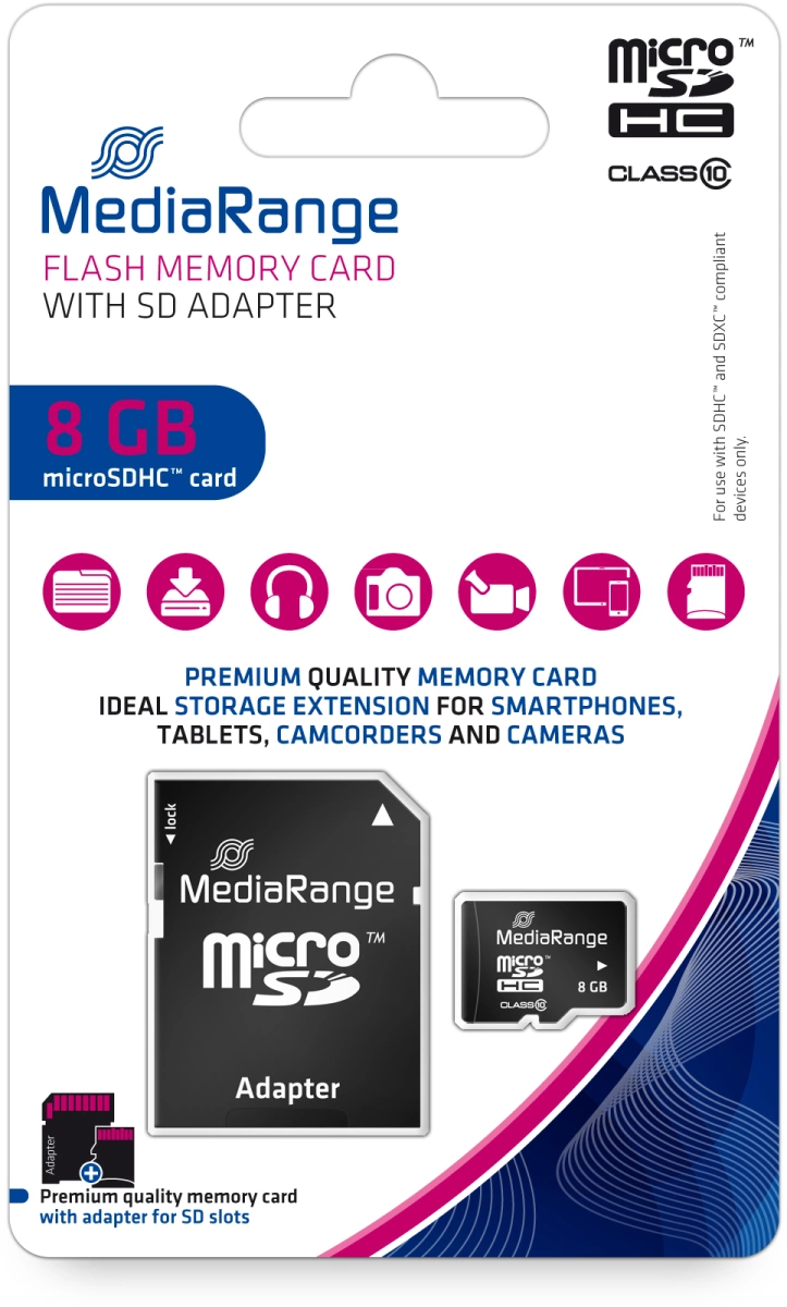 Micro SDHC Speicherkarte 8GB Klasse 10 SD-Karten Adapter
