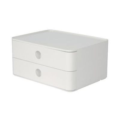 SMART-BOX ALLISON Schubladenbox - stapelbar, 2 Laden, weiß