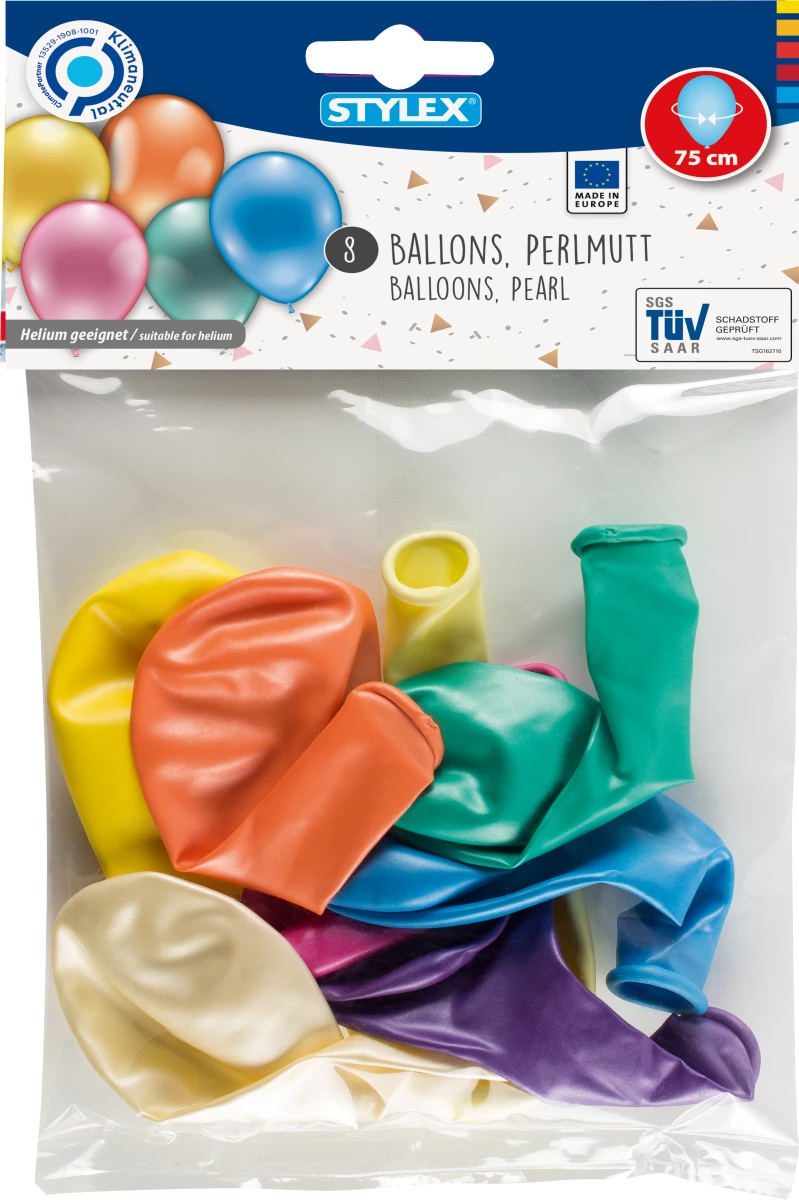 Luftballons, Perlmutt, 8er Beutel