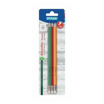 Bleistifte, mit Radiergummi, FSC, 3 Stück