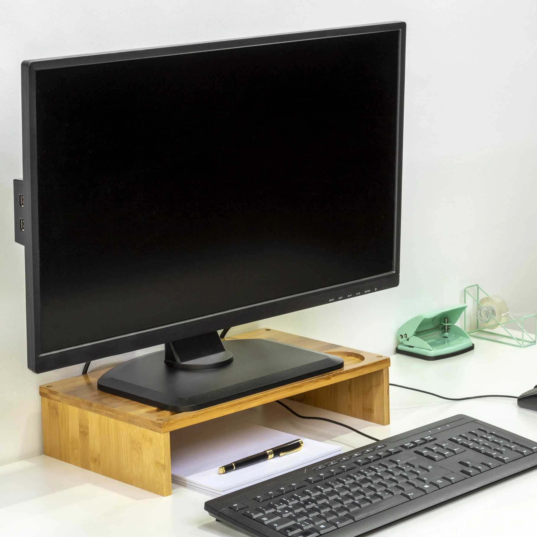 Laptop-Ständer / Monitorerhöhung aus Bambus 