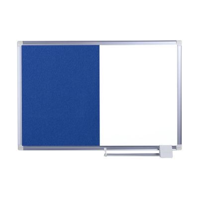 Kombitafel - 90 x 60 cm, Schreib- und Filztafel, blau/weiß