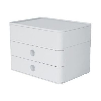 SMART-BOX PLUS ALLISON Schubladenbox mit Utensilienbox - stapelbar, 2 Laden, weiß