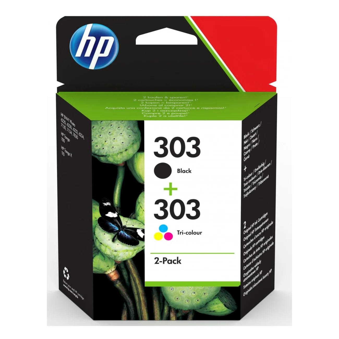HP MultiPack '303' schwarz + farbig 8 ml