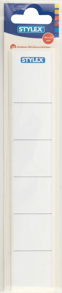 Ordner-Rückenschilder, selbstklebend, schmal, 10 Stück
