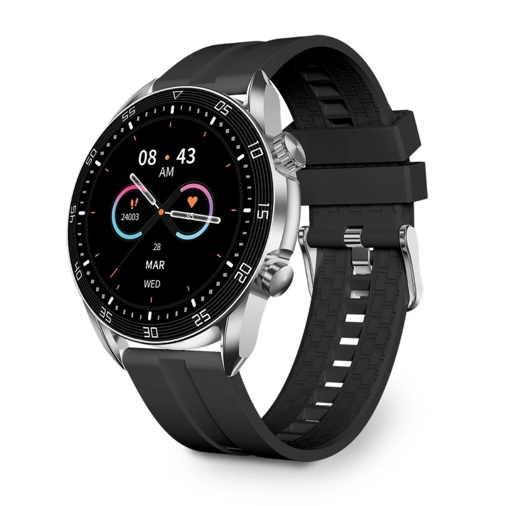 Lema AMOLED Smartwatch mit 1,43“ Display schwarz | BT Call, Musik Player, iP67, Kabelloses Laden